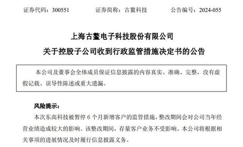 實(shí)控人剛被逮捕，古鰲科技子公司再領(lǐng)罰單 信息服務(wù)業(yè)務(wù)承壓
